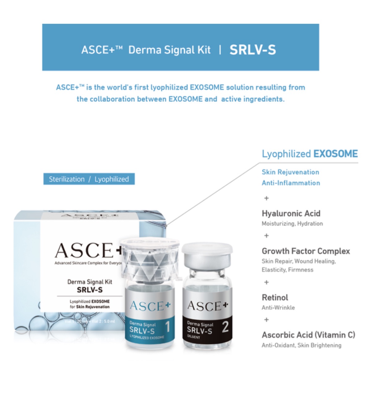 ASCE+ Exosome Derma Signal Kit SRLV-S | human stem cell mesotherapy
